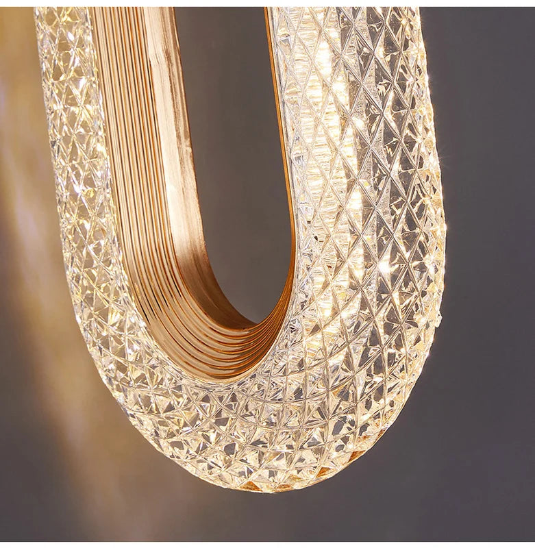 Modern Crystal LED Pendant Light for Indoor Home Decor - Living Room & Bedroom Hanging Lamp