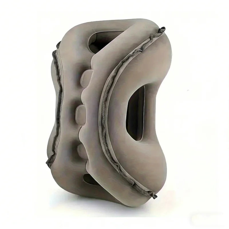 Inflatable Travel Neck Pillow with Chin Support for Airplane Car Office Resting