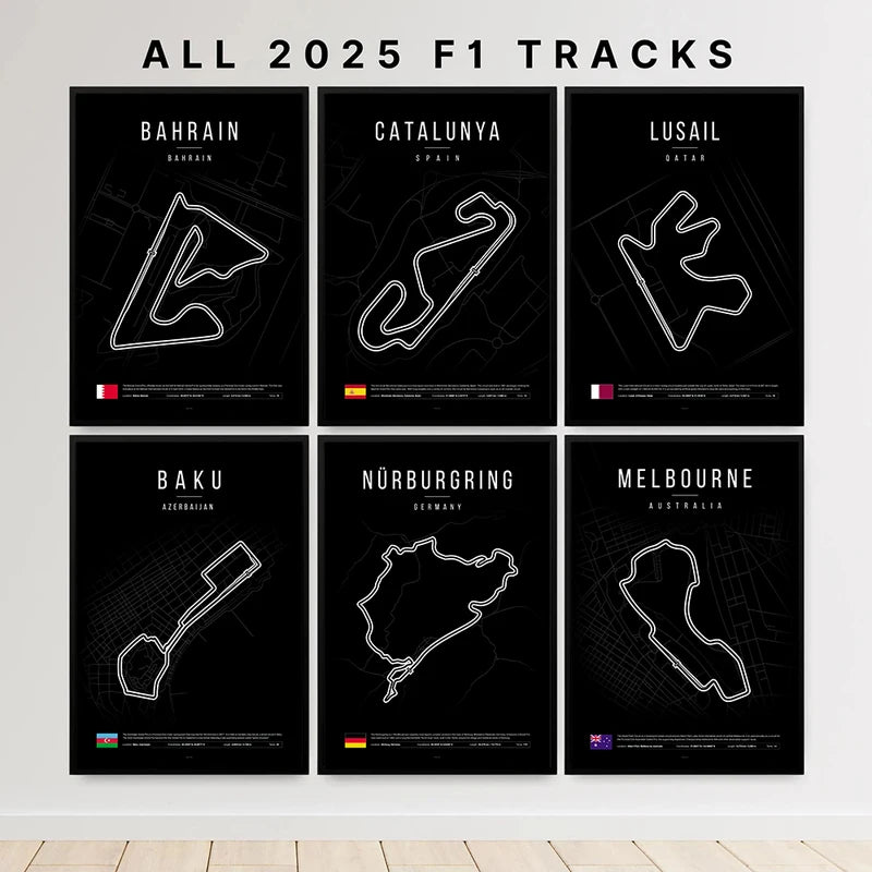 Formula One Race Track Wall Art Canvas Poster - Home Decor