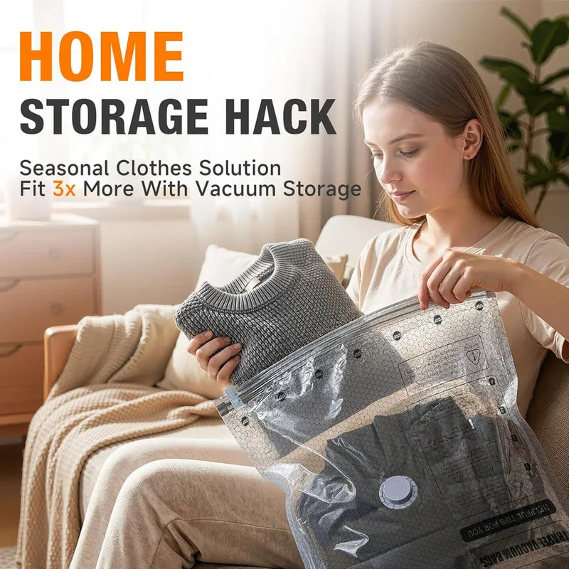 Travel Vacuum Bags with Rechargeable Pump, Space Saver Compression Packing Set