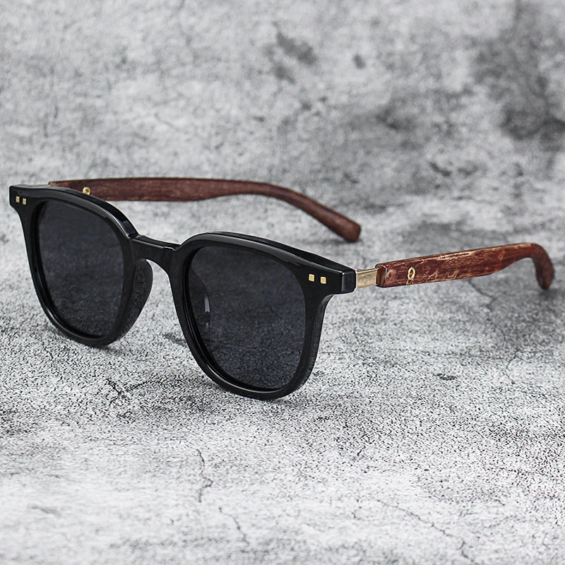 Men's Vintage Square Sunglasses - Classic UV Protective Eyewear for Driving & Casual Wear