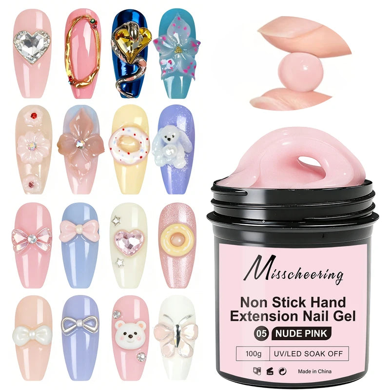100g White Non-Stick Nail Gel for 3D Sculpting & Art - UV/LED Soak Off