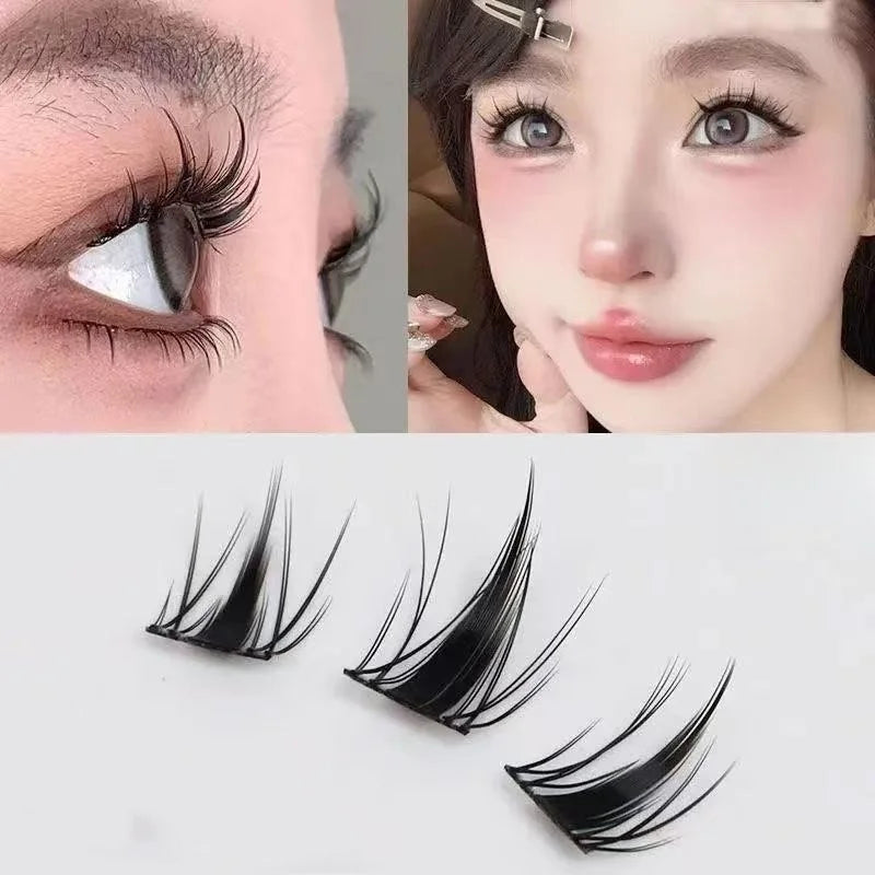 Self-Adhesive Eyelash Clusters 10 Rows Box, Natural Manga Style False Lashes