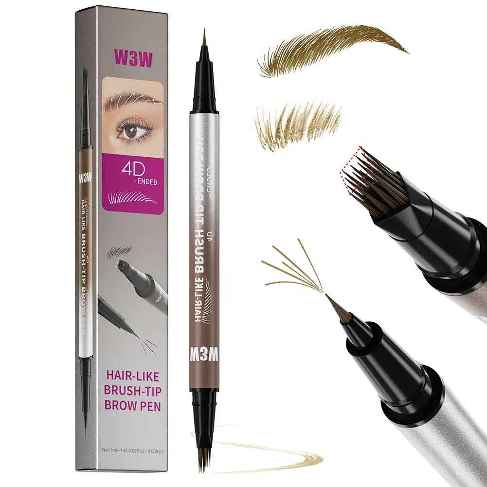 Dual-Ended Micro-Sculpting Eyebrow Pencil & Eyeliner - Long-Lasting Liquid Makeup