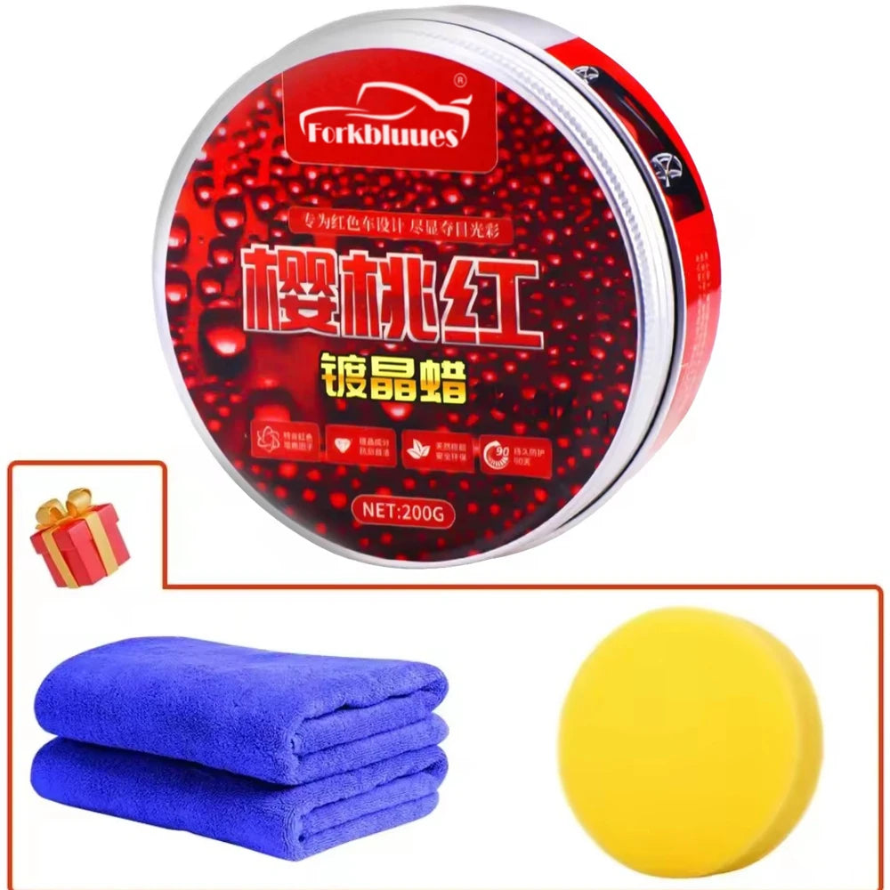 Car Wax Crystal Plating Set Hard Glossy Paint Protection with Sponge & Cloth