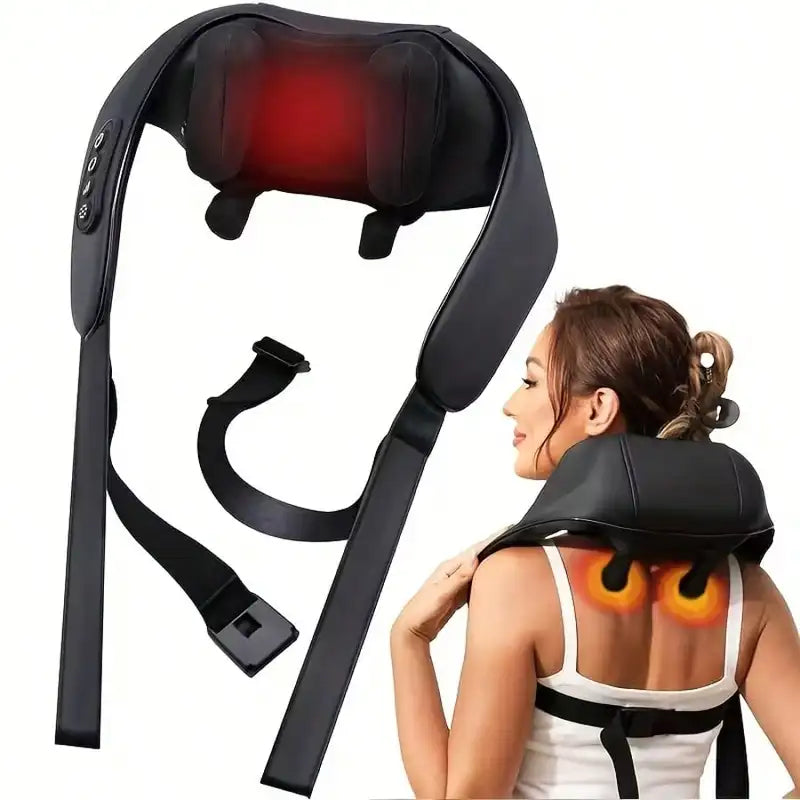 Ergonomic Neck Massager with Reversible Cloth Cover - Relaxation & Pain Relief