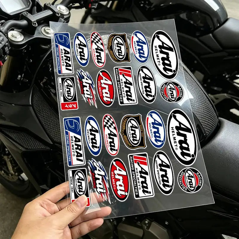 Reflective Waterproof Sticker Set for Motorcycle, Car & Helmet Scratch Cover - XL & Medium Variants