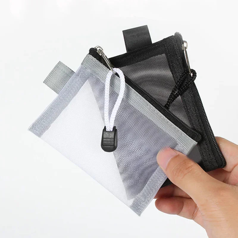Mesh Coin Purse Wallet for Women Clear Zipper Storage Bag Small Purse