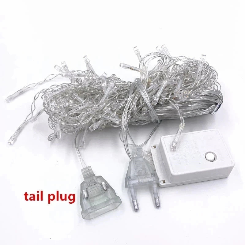 Outdoor Icicle LED String Lights 5m Drop Curtain Garden Xmas Decoration