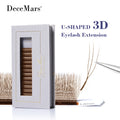 U-Shaped 3D Brown Eyelash Extensions Tray - Multiple Curl & Length Variants