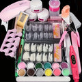 Acrylic Powder Nail Extension Kit with 6W LED Light - Complete DIY Manicure Set