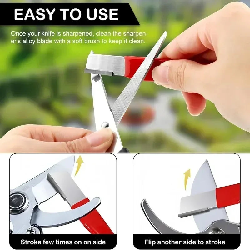 Manual Knife Sharpener Alloy Steel Portable Sharpening Stone for Kitchen & Garden Tools