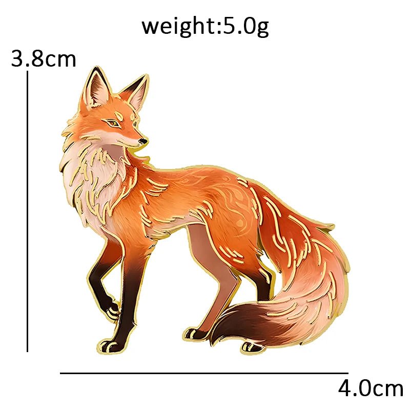 Cute Cartoon Fox Enamel Pin with 2 Design Options for Clothes Backpack Lapel Brooch Gift