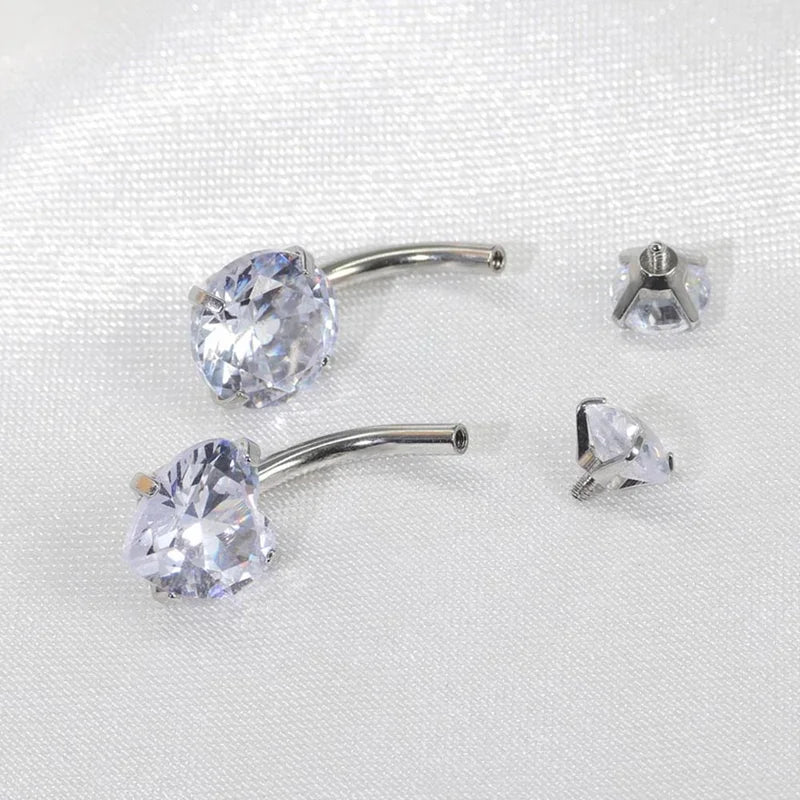 10Pcs Surgical Steel Multi-Shape Navel Rings Body Piercing Jewelry Set