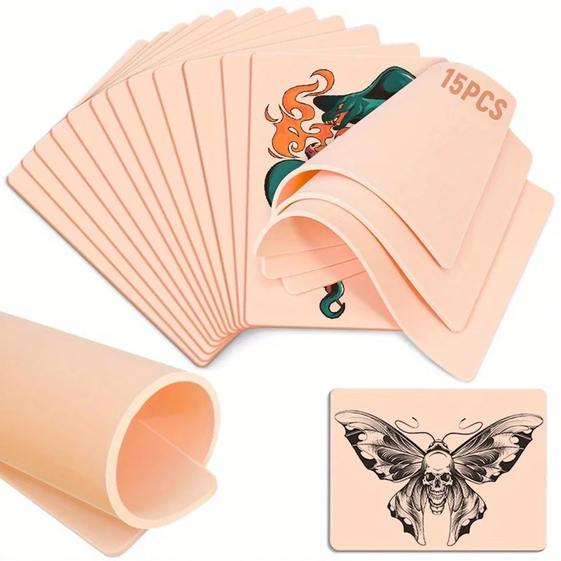 Tattoo Practice Skin - Reusable Silicone Fake Skin for Permanent Makeup Exercises
