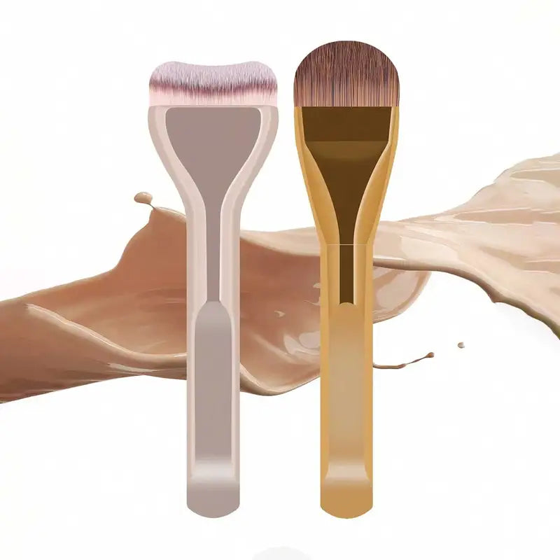 Makeup Brush Set for Liquid & Cream Foundations - Ultra Thin Top Mask Brushes - Beauty Tool & Gift Option