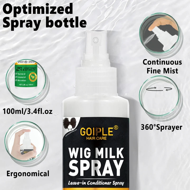100ml Wig Moisturizing Spray for Synthetic Hair - Frizz Control & Shine