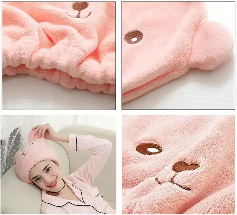 Dry Hair Cap for Women Microfiber Shower Towel - Soft Absorbent Quick-Drying