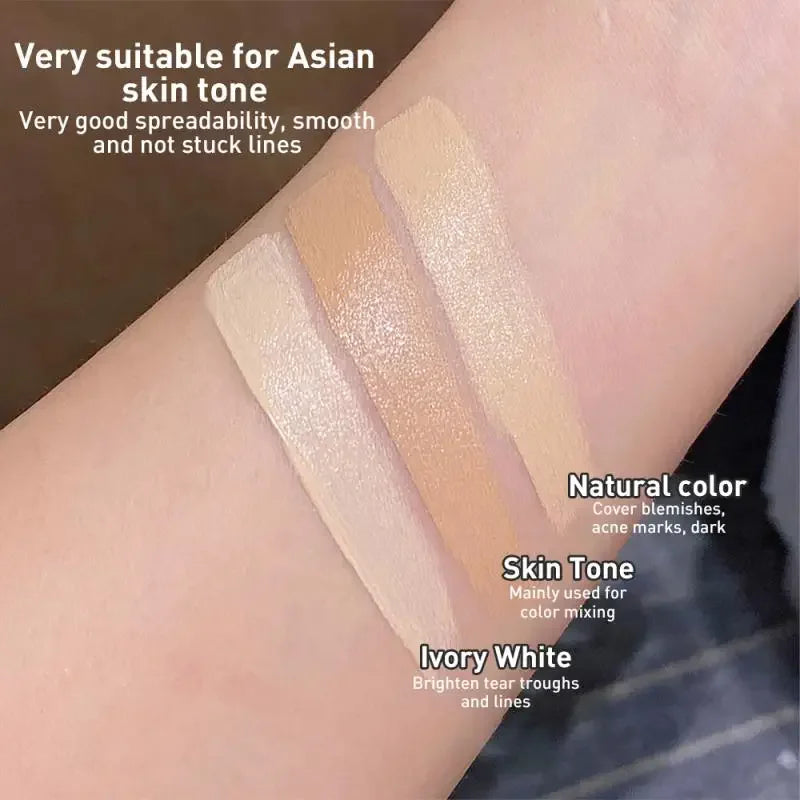 3-Color Concealer Palette for Face and Eye Dark Circles Blemishes Makeup