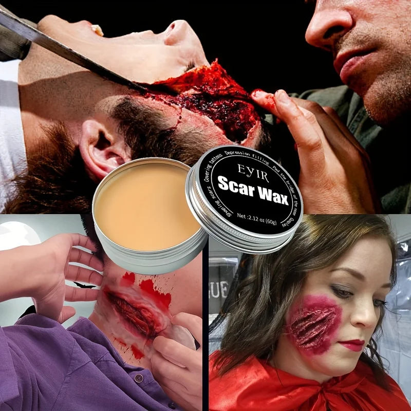Professional SFX Makeup Kit with Scar Wax Blood Gel for Halloween Cosplay Stage Effects