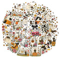 48PCS Cartoon Ghost Flower Stickers Halloween Party Decorations Water Bottle Laptop Diary