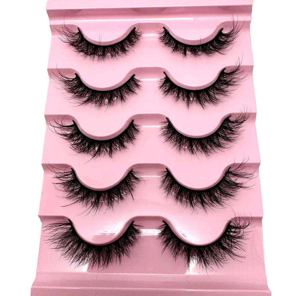 5 Pairs Fluffy 3D Mink False Eyelashes Makeup Kit for Natural Lash Extension