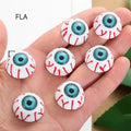 Bloodshot Eyeball Resin Miniature Decor 2pcs Halloween Horror DIY Craft Supplies