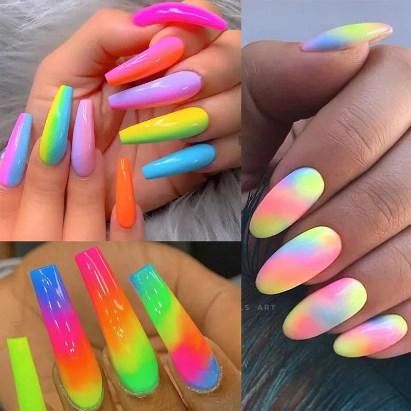 Colorful Neon Powder Glitter for Nails and Crafts - Fluorescent Pigment Dust
