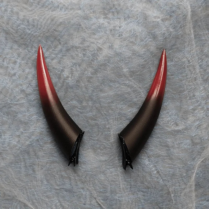 Anime Gradient Devil Horns Head Clip for Cosplay Halloween Night Party