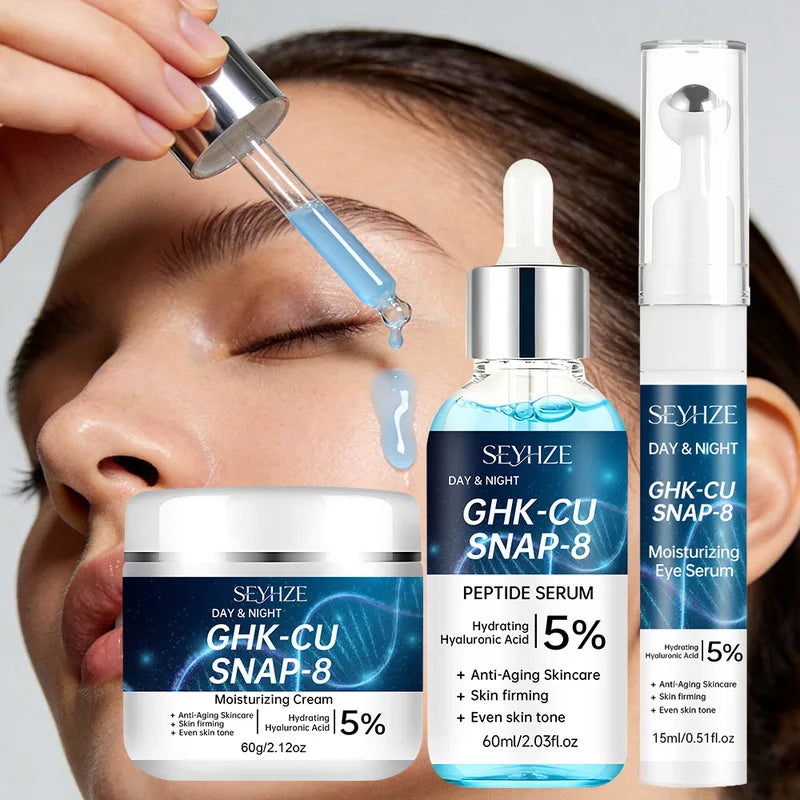 Facial Skincare Kit 3pcs with Eye Essence Moisturizer & Serum - Hydrating & Tightening