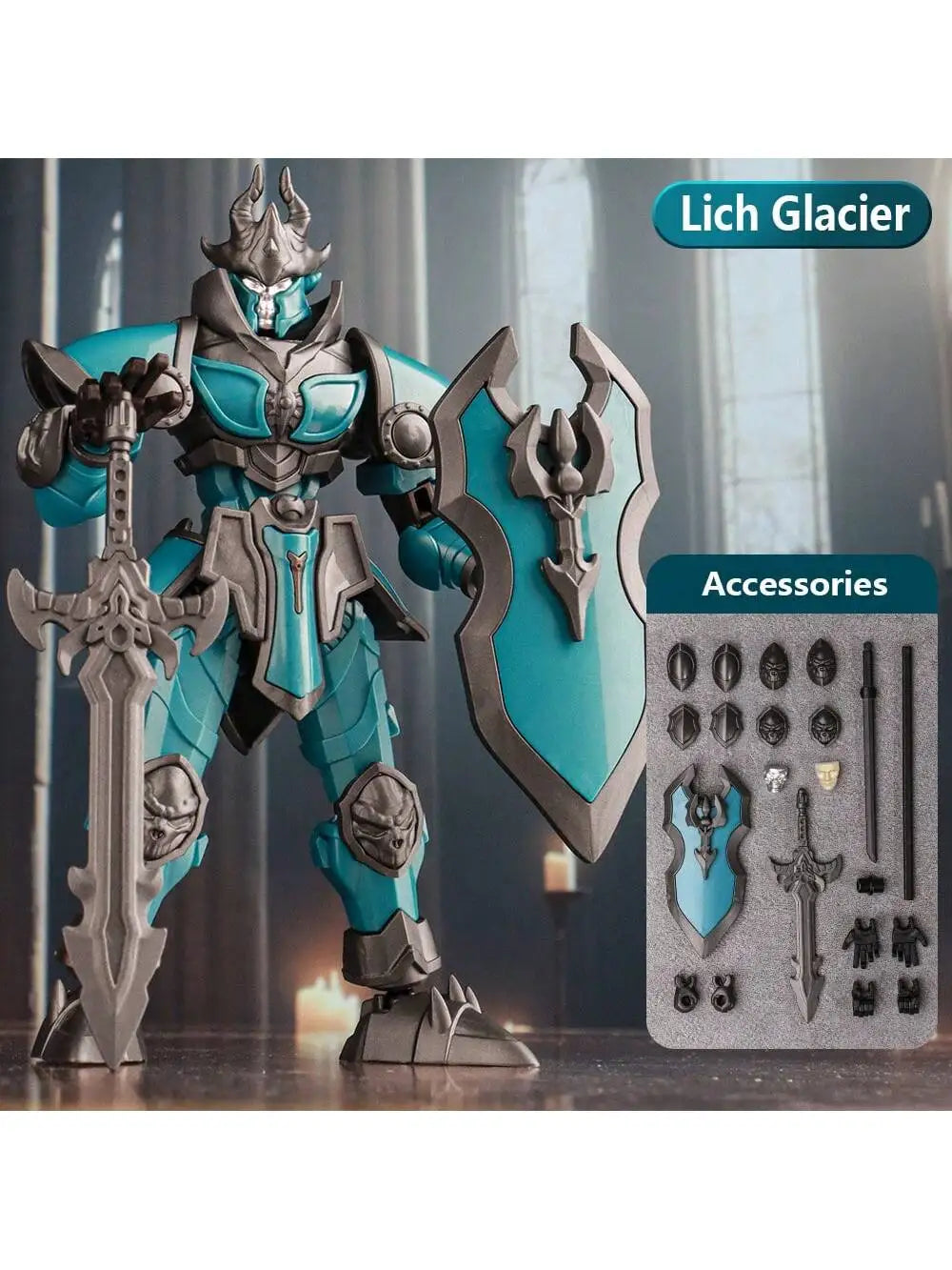 Lucky 13 Movable Joint Doll King Arthur Lich King Knight Robot Model Toy for Boys