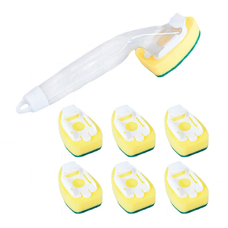 Dish Wand Soap Cleaning Brush Set with Replacement Sponges - Kitchen Sink Scrubber