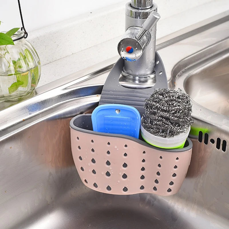 Kitchen Sink Sponge Holder Organizer Under Sink Storage Accessory