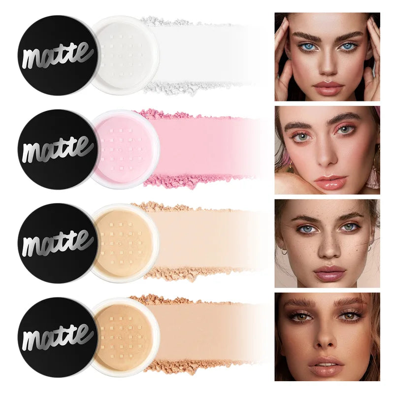 Matte Loose Face Powder - Skin Finishing Transparent Pink Nude Mineral Makeup