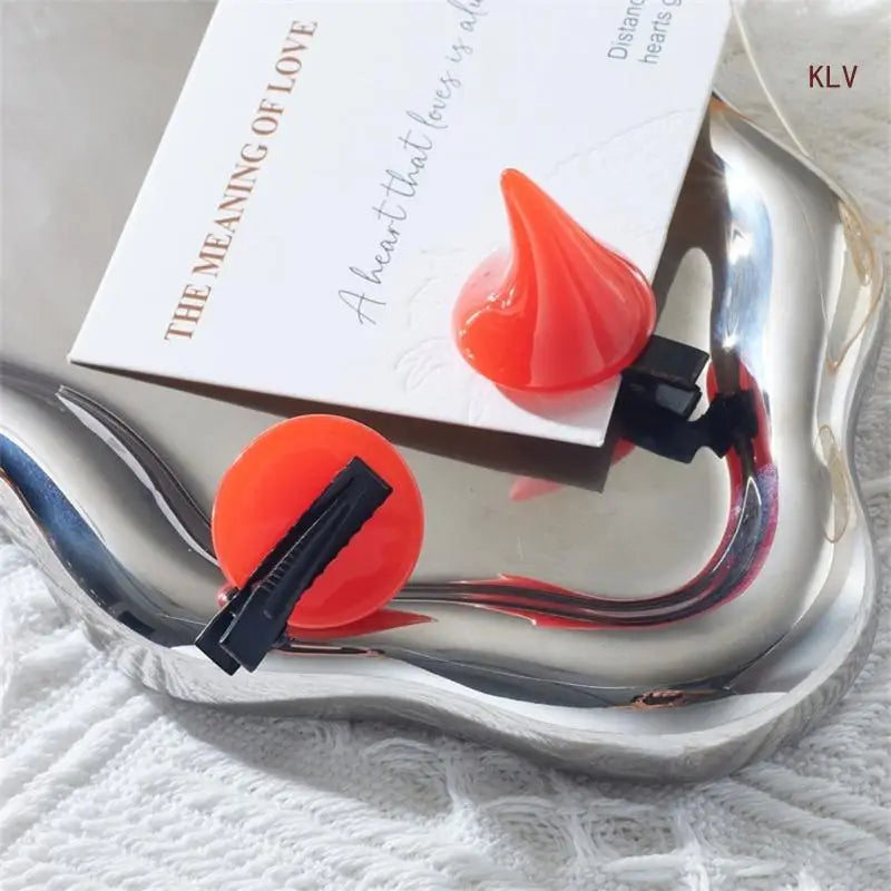 Colorful Devil Horn Hair Clips for Halloween Cosplay Party Accessories