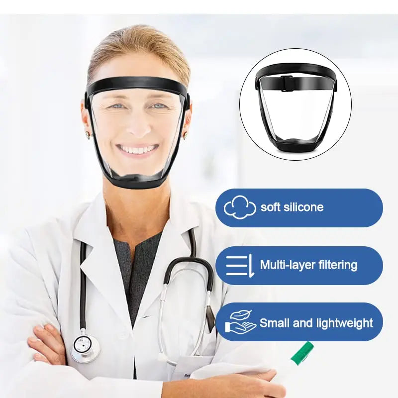 Full Face Shield Protective Face Mask for Work & Kitchen Anti-Fog Oil Proof