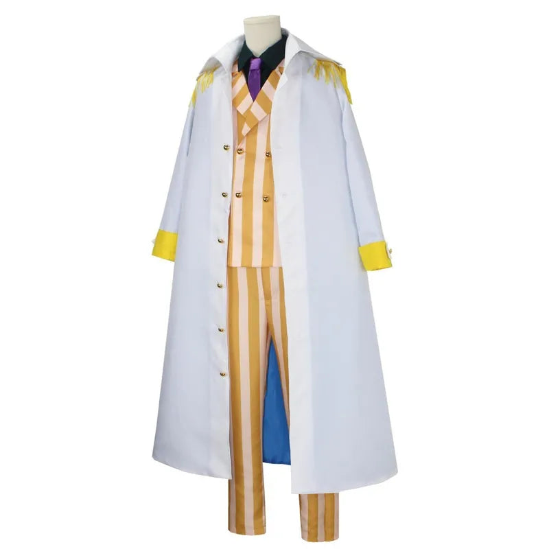 Anime Borsalino Cosplay Costume Admiral Kizaru Uniform Cloak Set Halloween Navy General