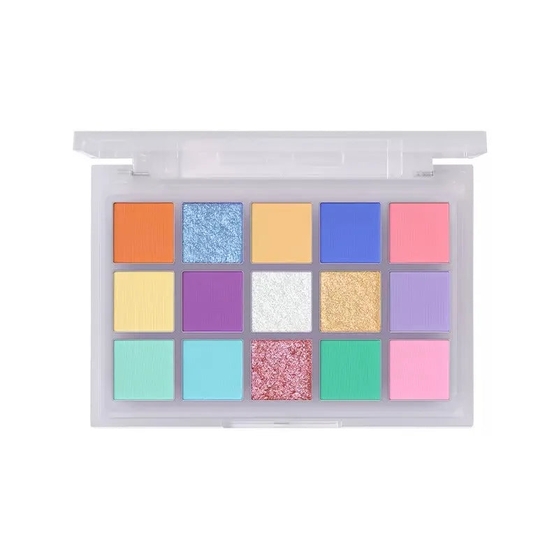 15 Shades Eyeshadow Palette - Purple Chameleon Glitter Matte Eye Makeup