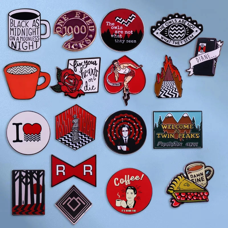 Twin Peaks Enamel Pin Horror TV Drama Brooch - Metal Badge for Jackets & Backpacks