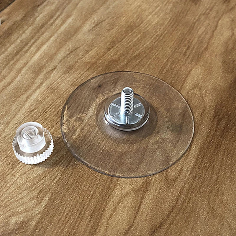 Heavy Duty Transparent Suction Cups with Screw Nut - Waterproof Plastic Adhesive Holders