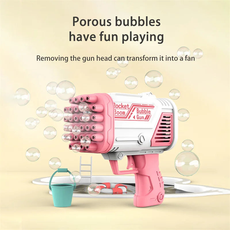 Electric Bubble Machine for Kids 32 Hole Fully Automatic Outdoor Toy No Batteries
