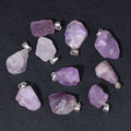 Natural Stone Quartz Crystal Energy Charms for Jewelry Making, Irregular Pendant Set