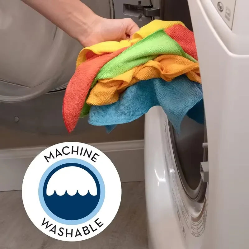 Microfiber Cleaning Cloths Set - Durable Absorbent Dish and Household Towels
