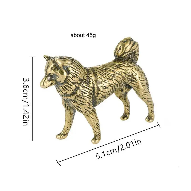 Miniature Dog Figurine - Retro Brass Animal Desk Decor Gift