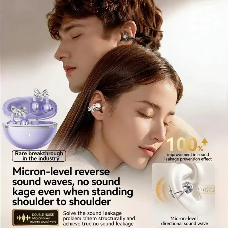 Bluetooth Earbuds with Clip-On Design Hi-Fi Sound Long Battery Life