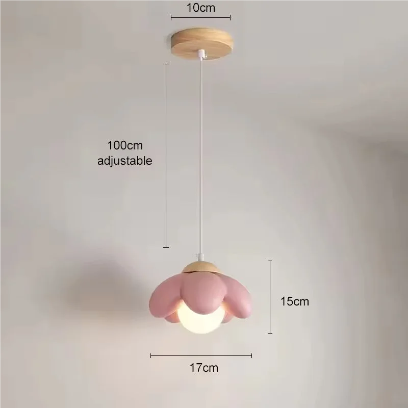 Modern Pink Flower Shaped Resin Pendant Lamp with G9 Bulb for Bedroom Living Room