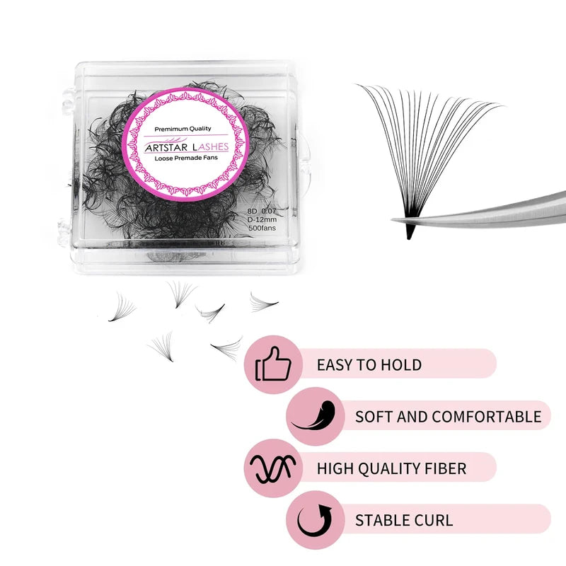 Premade Volume Eyelash Extensions 4D-20D Fans Long Stem Professional Lashes