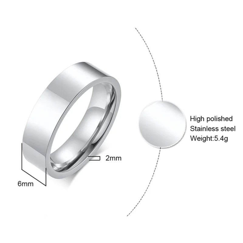 Stainless Steel Ring for Men Women - Wedding, Birthday, Valentine's Day Gift