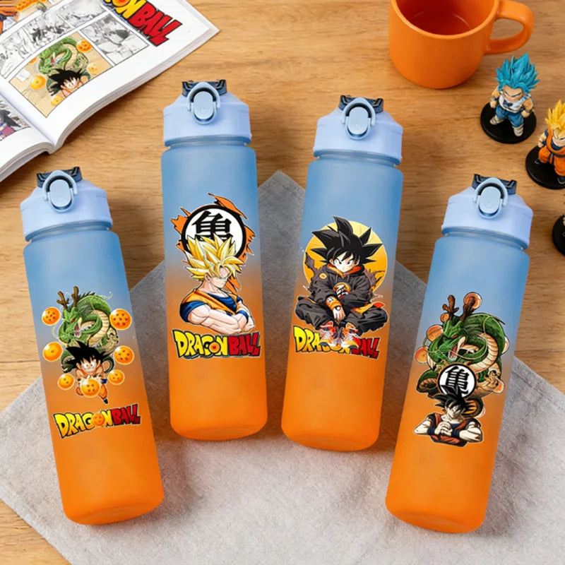 750ML Anime Dragon Ball Water Bottle with Straw Leakproof Large Sport Drink Cup