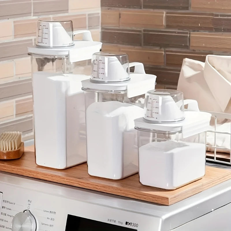 Large Capacity Laundry Detergent Storage Box with Lid - Household Organization